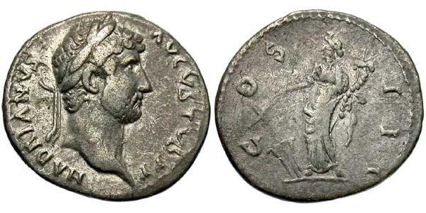 1 Denarius Roman Empire (27BC-395) Silver Hadrian  (76 - 138) 