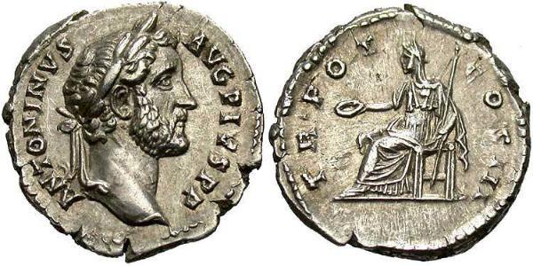 1 Denarius Roman Empire (27BC-395) Silver Antoninus Pius  (86-161)