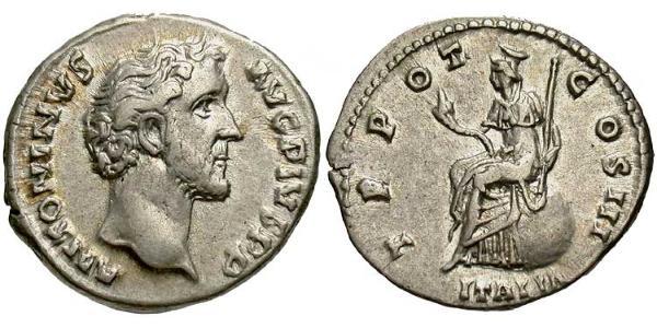1 Denarius Roman Empire (27BC-395) Silver Antoninus Pius  (86-161)
