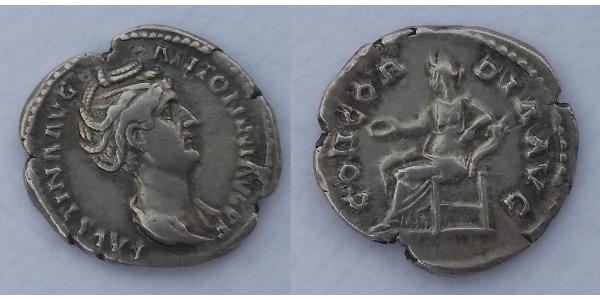 1 Denarius Roman Empire (27BC-395) Silver Faustina I (105-141)