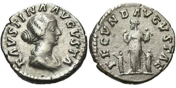 1 Denarius Roman Empire (27BC-395) Silver Faustina II (130-175)