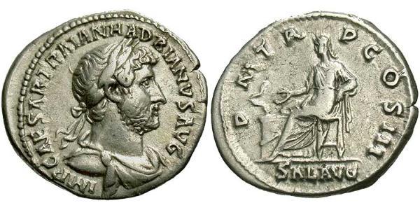 1 Denarius Roman Empire (27BC-395) Silver Hadrian  (76 - 138) 