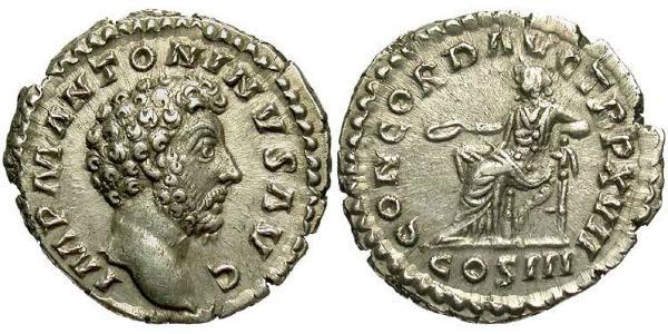1 Denarius Roman Empire (27BC-395) Silver Marcus Aurelius (121-180)