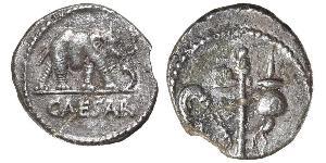 1 Denarius Roman Republic (509BC-27BC) Silver Julius Caesar (100BC- 44 BC)