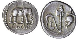 1 Denarius Roman Republic (509BC-27BC) Silver Julius Caesar (100BC- 44 BC)