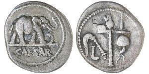1 Denarius Roman Republic (509BC-27BC) Silver Julius Caesar (100BC- 44 BC)