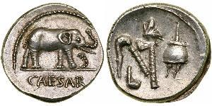 1 Denarius Roman Republic (509BC-27BC) Silver Julius Caesar (100BC- 44 BC)