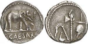 1 Denarius Roman Republic (509BC-27BC) Silver Julius Caesar (100BC- 44 BC)