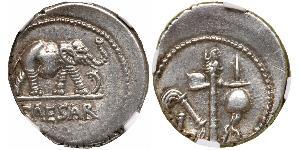 1 Denarius Roman Republic (509BC-27BC) Silver Julius Caesar (100BC- 44 BC)
