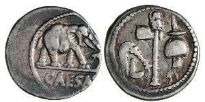 1 Denarius Roman Republic (509BC-27BC) Silver Julius Caesar (100BC- 44 BC)