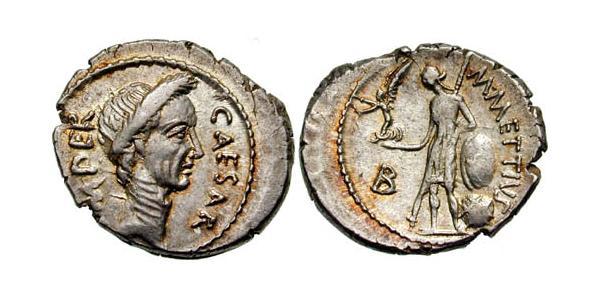 1 Denarius Roman Republic (509BC-27BC) Silver Julius Caesar (100BC- 44 BC)