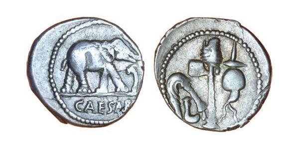 1 Denarius Roman Republic (509BC-27BC) Silver Julius Caesar (100BC- 44 BC)