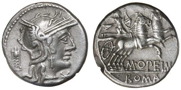 1 Denarius Roman Republic (509BC-27BC) Silver Lucius Opimius