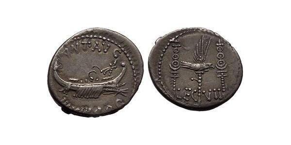 1 Denarius Roman Republic (509BC-27BC) Silver Mark Antony (83BC-30BC)