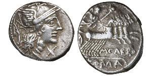 1 Denarius 罗马共和国 (509 BC - 27 BC) 銀 Lucius Opimius