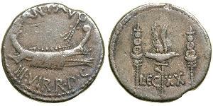 1 Denarius 罗马共和国 (509 BC - 27 BC) 銀 Mark Antony (83BC-30BC)
