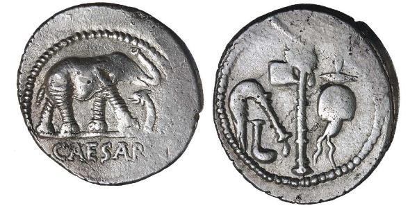 1 Denarius 罗马共和国 (509 BC - 27 BC) 銀 尤利烏斯·凱撒