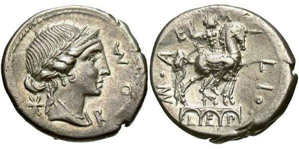 1 Denarius 罗马共和国 (509 BC - 27 BC) 銀 