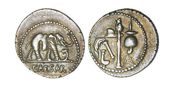 1 Denarius 罗马共和国 (509 BC - 27 BC) 銀 尤利烏斯·凱撒