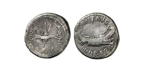 1 Denarius 罗马共和国 (509 BC - 27 BC) 銀 Mark Antony (83BC-30BC)