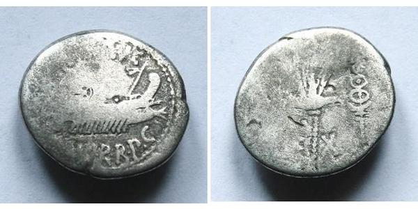 1 Denarius 罗马共和国 (509 BC - 27 BC) 銀 Mark Antony (83BC-30BC)