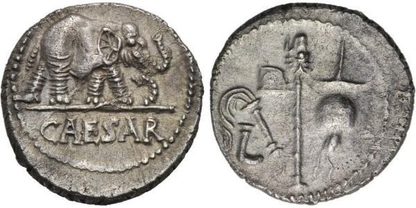 1 Denarius 罗马共和国 (509 BC - 27 BC) 銀 尤利烏斯·凱撒