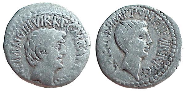 1 Denarius 罗马共和国 (509 BC - 27 BC) 銀 Mark Antony (83BC-30BC)