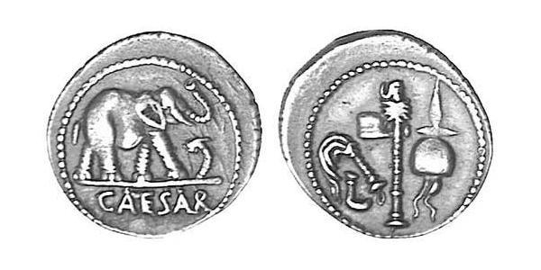 1 Denarius 罗马共和国 (509 BC - 27 BC) 銀 尤利烏斯·凱撒