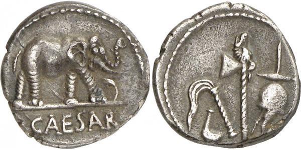 1 Denarius 罗马共和国 (509 BC - 27 BC) 銀 尤利烏斯·凱撒