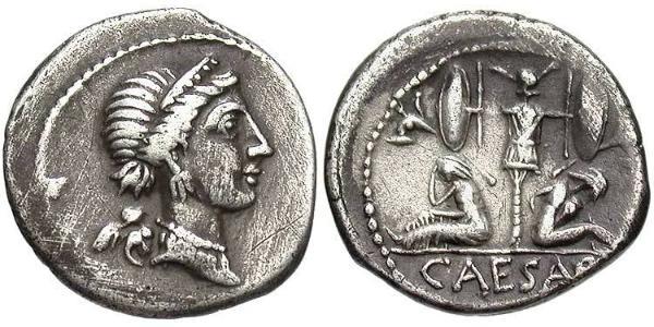 1 Denarius 罗马共和国 (509 BC - 27 BC) 銀 尤利烏斯·凱撒