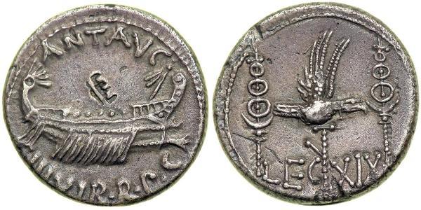 1 Denarius 罗马共和国 (509 BC - 27 BC) 銀 Mark Antony (83BC-30BC)