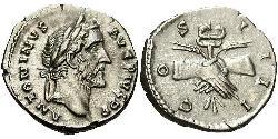 1 Denarius 羅馬帝國 銀 Antoninus Pius  (86-161)
