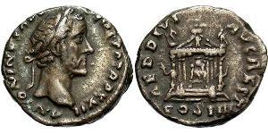 1 Denarius 羅馬帝國 銀 Antoninus Pius  (86-161)