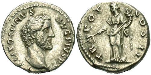 1 Denarius 羅馬帝國 銀 Antoninus Pius  (86-161)