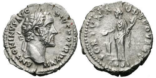 1 Denarius 羅馬帝國 銀 Antoninus Pius  (86-161)