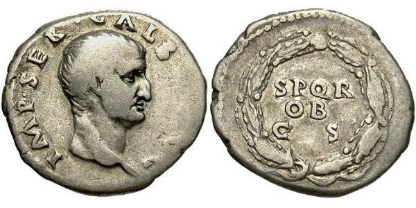 1 Denarius 羅馬帝國 銀 Galba (3BC-69AD)