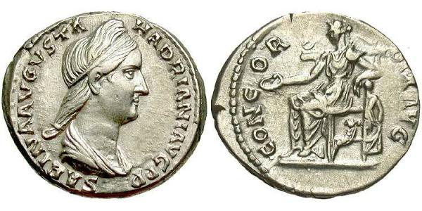 1 Denarius 羅馬帝國 銀 Vibia Sabina (83-137)