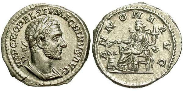 1 Denarius 羅馬帝國 銀 马克里努斯