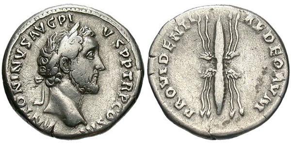 1 Denarius 羅馬帝國 銀 Antoninus Pius  (86-161)
