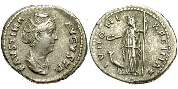 1 Denarius 羅馬帝國 銀 大福斯蒂娜