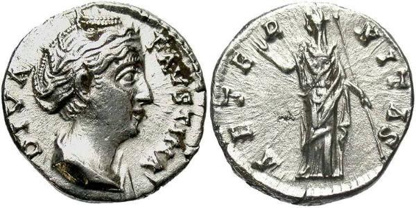 1 Denarius 羅馬帝國 銀 大福斯蒂娜