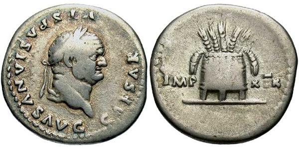 1 Denarius 羅馬帝國 銀 韦斯巴芗