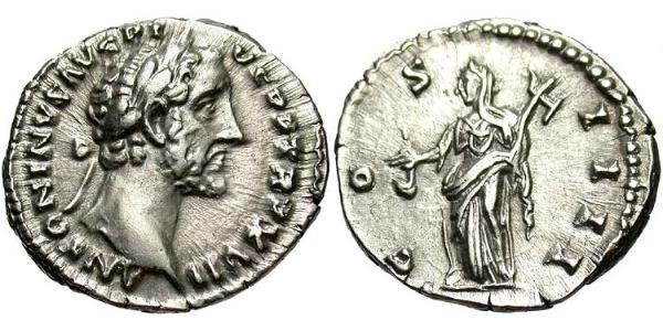 1 Denarius 羅馬帝國 銀 Antoninus Pius  (86-161)