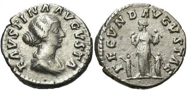 1 Denarius 羅馬帝國 銀 Faustina II (130-175)