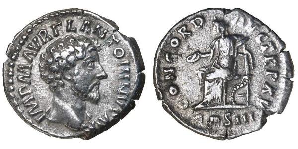 1 Denarius 羅馬帝國 銀 Marcus Aurelius (121-180)