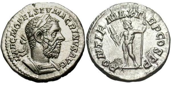 1 Denarius 羅馬帝國 銀 马克里努斯