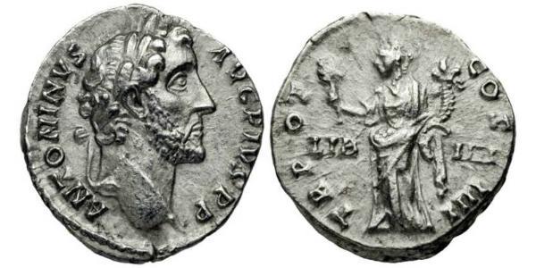 1 Denarius 羅馬帝國 銀 Antoninus Pius  (86-161)
