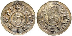 1 Denaro Boemia Argento Bretislaus II, Duke of Bohemia (1060-1100)