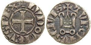 1 Denaro Francia medioevale (843-1791) Argento Luigi IX (1214-1270)