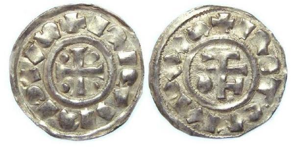 1 Denaro Francia medioevale (843-1791) Argento Richard I of Normandy (933-996)